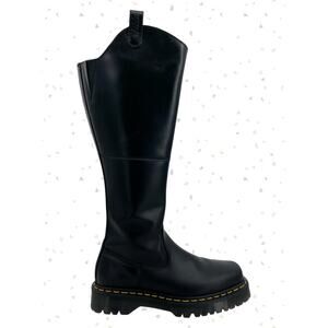 Dr. Martens Amaayah Hi Tall Black Leather Boots Riding Equestrian Neutral Size 8